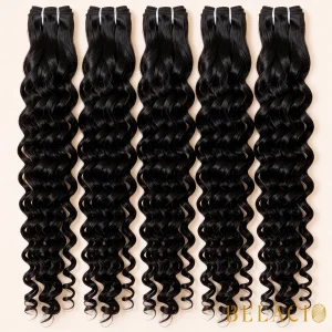 Belacio Curly Weft Hair Extensión - Double Drawn 1B