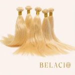 Belacio Straight Weft Hair Blonde #613 - Perfil lateral destacando grosor y volumen natural