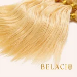 Belacio Straight Weft Hair Blonde #613 - Vista posterior mostrando caída natural y movimiento del cabello