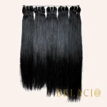 Belacio Straight Weft Hair – Double Drawn Raw 1B - Detalle cercano de textura y calidad del cabello 12A