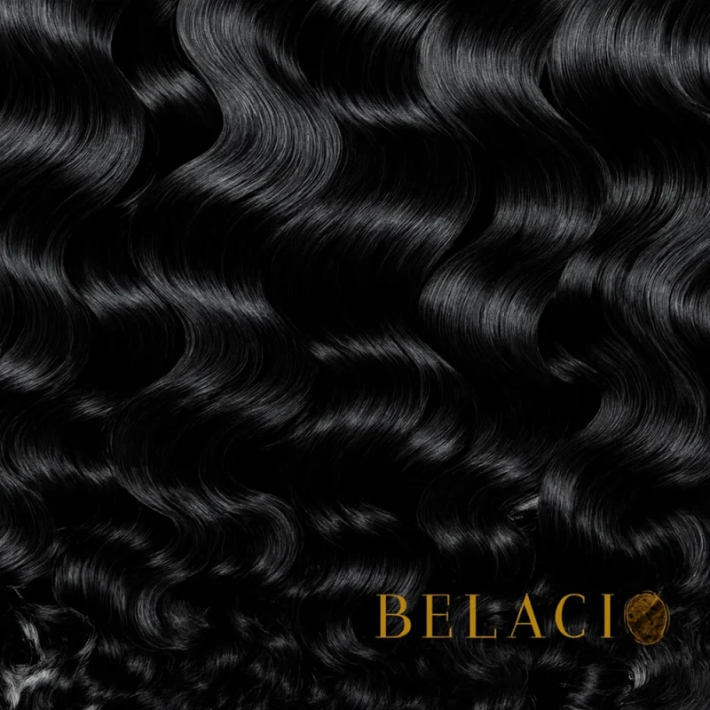 Belacio Wavy Tape-In 1B - Perfil lateral destacando grosor y volumen natural