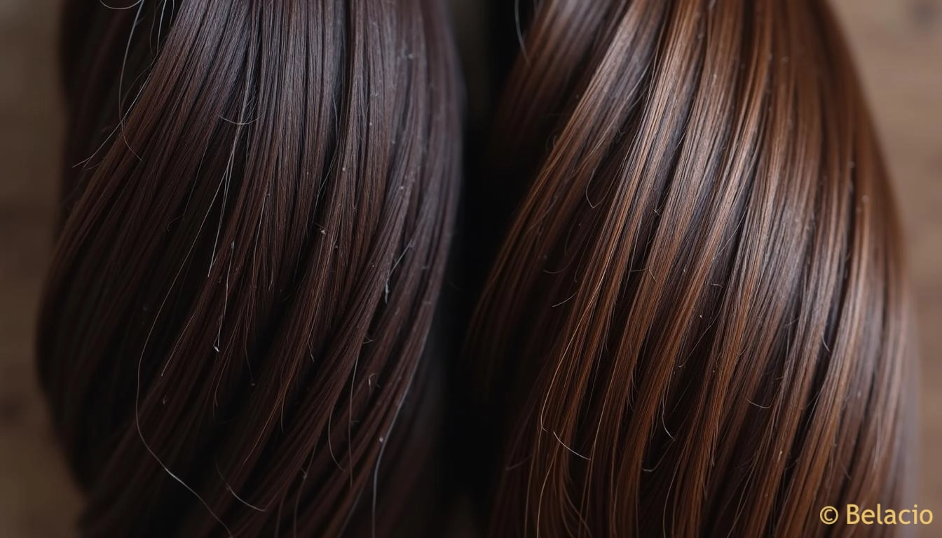 Comparación macro calidad premium vs baja extensiones cabello vietnamita cutícula alineación textura