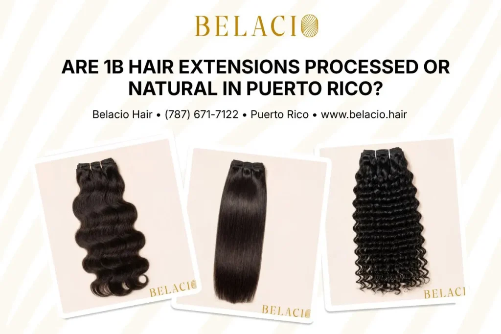 1B hair extensions showing natural and processed hair color options