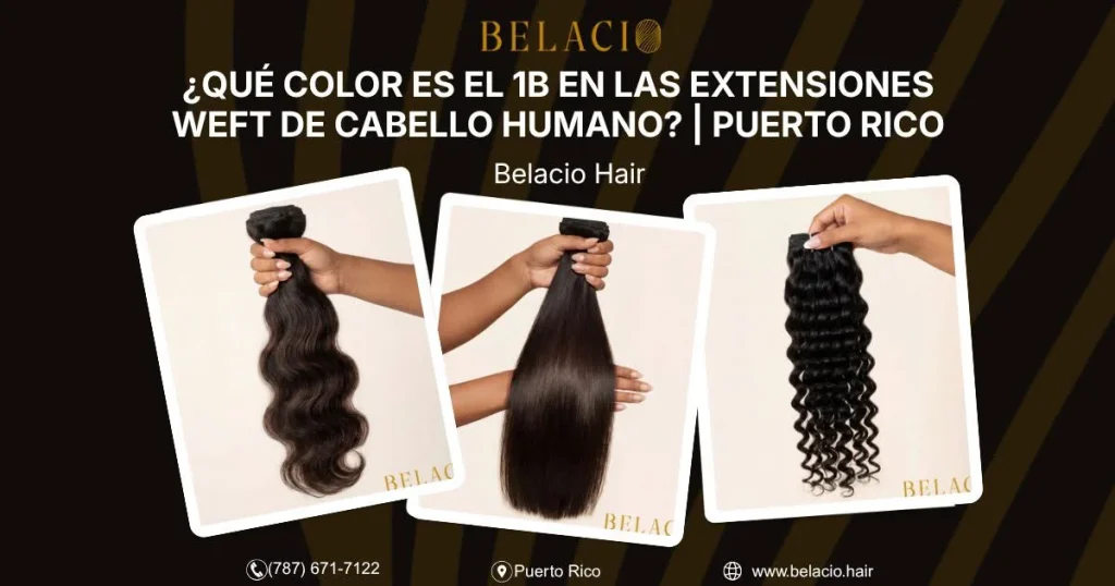 ¿Qué color es el 1B en las extensiones weft de cabello humano? | Puerto Rico